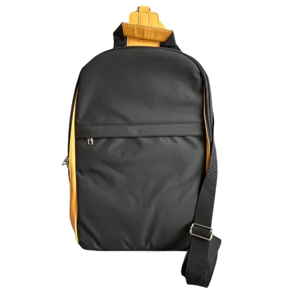 Black Multicompartment Computer Bag Adjustable Cross Strap Reinforced Handle